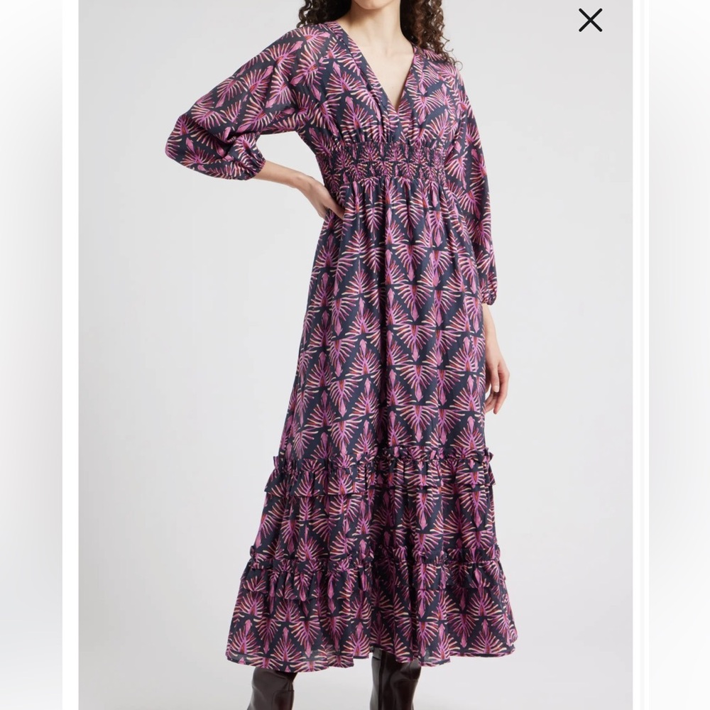 Chelsea28 Tiered Ruffle Long Sleeve Maxi Dress, size XXL